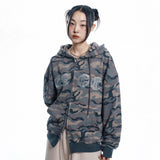 Rhinestone Camo Hoodie - BEIGE