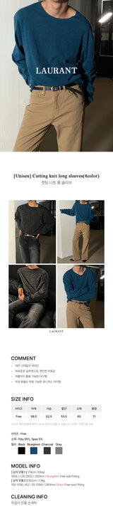 [Unisex] Cutting knit long sleeves(4color)