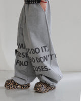 [UNISEX] One-two lettering jogger & wide pants