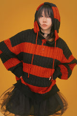 funky striped knit hood (2color)