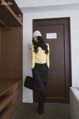 Steady Round Color Long Sleeve Cardigan
