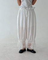 Lace Capri Balloon Wide Pants