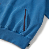 Garment dyed button hoodie / Pigment blue