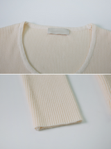 Formal Rib Viscose U-neck Knit (5color)