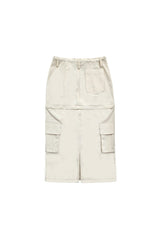 DOUBLE CUT CAGO SKIRT / IVORY