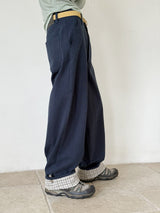 WIDE CUFFS COTTON PANTS (BLUE)