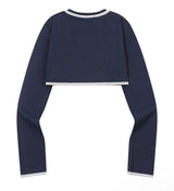[SET] PULSE SET-UP LACE POINT SLEEVELESS BOLERO CARDIGAN (2COLOR)