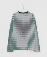 [ユニセックス] キューバオーバーストライプロングスリーブTシャツ