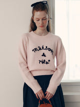 MAISON DE ROLA エンブロイダリーニット ピンク