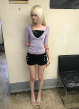 GLOW NAPOLEON STUD MINI SKIRT