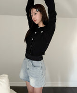 LINE STITCH LOGO CARDIGAN [3color]