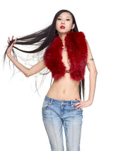 Red Fur Scarf