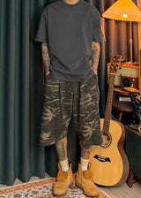 One-Tuck Camo Shorts 