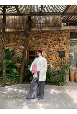 Check Detail Wide Slacks Pants