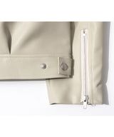 RG Synthetic Leather Moto Jacket (Cream)