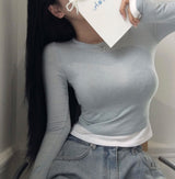 [BELLIDE MADE] スリムフィット, ツートーンレイヤードTシャツ