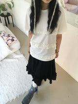 Ruffle short-sleeve T-shirt