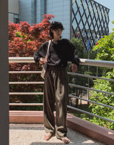 アーリーリネンピンタックバンディングスラックス