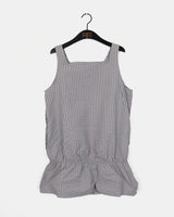 Reelf nylon checkered sleeveless mini dress