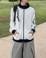 Lift color block track zip-up