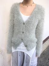 ルーズフィットソフトファーカーディガン