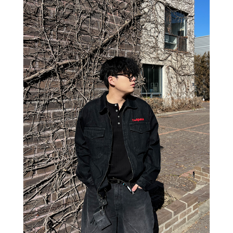 LP Red Embroidered Denim Jacket