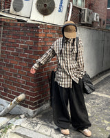 Darky wide balloon denim pants