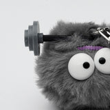 barbell pompom health key chain