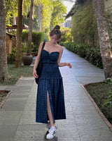 Simonda Checkered Long Dress