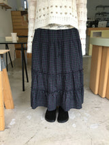 マローンチェックロングスカート(2color)