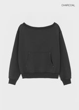 [MADE] Spanel Rivet Off-Shoulder Sweatshirt