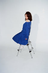 [pepe]cotton pleated wrap skirt (blue)