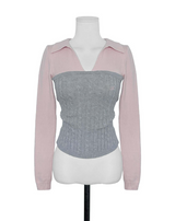 blush pink & gray tone collar nt