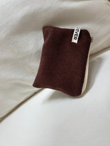 Terry flat pouch - brown , S size