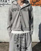 Dark Button Hooded Cardigan