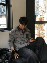 Mag pocket collar knitwear