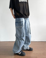 Terry Cargo Denim Pants