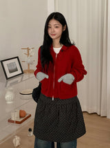Hudley Pocket High Neck Knit Zip-Up Cardigan