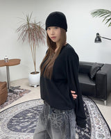 Faren Damaged V-neck Knit