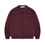 GNT043 Short Punching Zip-up Knit (BURGUNDY)