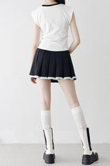 レンチプリーテッドスカートパンツ