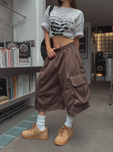 トフィワイドカーゴバミューダパンツ