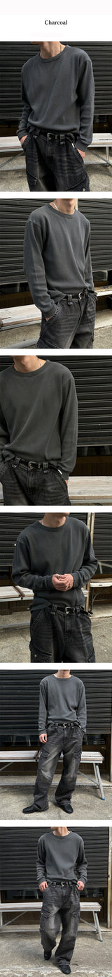 [Unisex] ピグメントワッフルニットスリーブ (3color)