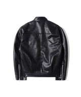 RG Synthetic Leather Moto Jacket (Black)