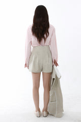 FRONT BELT SHORTS_SAND BEIGE