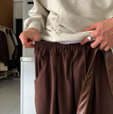 ノピ ファーストラウンド タック フロー バンディング ワイドパンツ