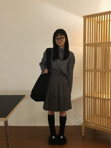 hei pleats midi skirt (2color)
