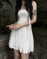 flared scarf mini dress (2color)