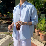 LMN Mar Essential Linen Semi-Over Shirt (12 colors)