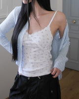 Lilfue Flower lace cropped sleeveless